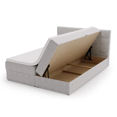 Polsterbett 140x200 ELSIE 2 mit Stauraum - hellgrau