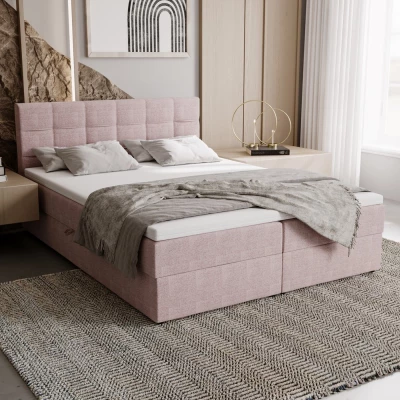Polsterbett 180x200 ELSIE 2 mit Stauraum - rosa