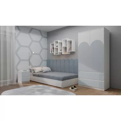 Kinderzimmer Nachttisch DUSTER - weiß / blau
