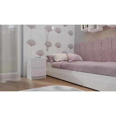 Kinderzimmer Nachttisch DUSTER - weiß / rosa