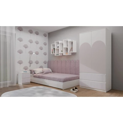 Kinderzimmer Nachttisch DUSTER - weiß / rosa