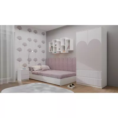 Kinderzimmer Nachttisch DUSTER - weiß / rosa