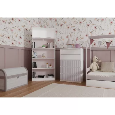 Kinderkommode DUSTER - weiß/rosa