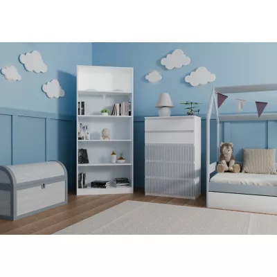 Kinderkommode DUSTER - weiß/blau