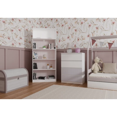 Kommode für Kinderzimmer DUSTER - weiß / rosa