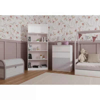 Kommode für Kinderzimmer DUSTER - weiß / rosa