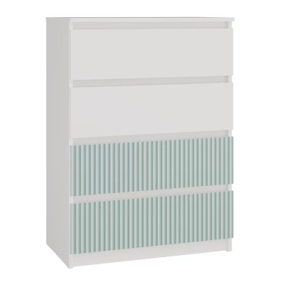 Kommode für Kinderzimmer DUSTER - weiß / mint
