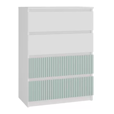 Kommode für Kinderzimmer DUSTER - weiß / mint