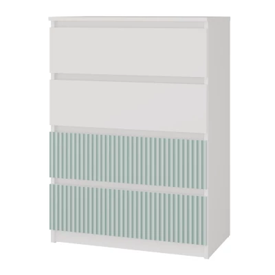 Kommode für Kinderzimmer DUSTER - weiß / mint