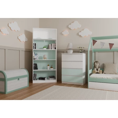 Kommode für Kinderzimmer DUSTER - weiß / mint