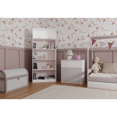 Kinderzimmerkommode DUSTER - weiß/rosa