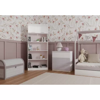 Kinderzimmerkommode DUSTER - weiß/rosa