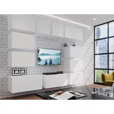 Hängewand für das Wohnzimmer BRADT 75 - weiß / weiß glänzend