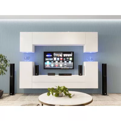 Hängewand für das Wohnzimmer BRADT 69 - weiß / weiß glänzend