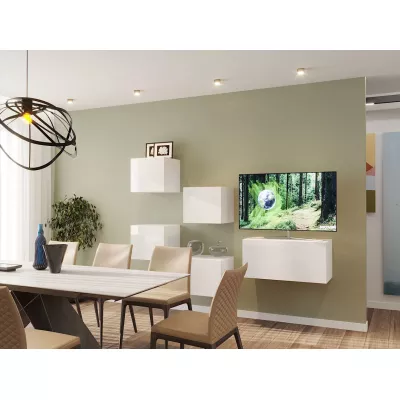 Hängende Wohnzimmerwand BRADT 63 - weiß / weiß glänzend