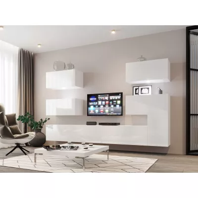 Hängewand für das Wohnzimmer BRADT 60 - weiß / weiß glänzend