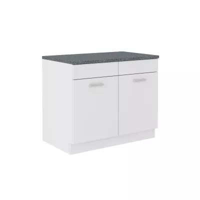 NEIL Unterschrank mit zwei Türen – Breite 100 cm, weiß/granit