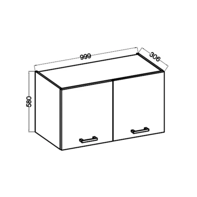 Oberer zweitüriger Schrank NEIL - Breite 100 cm, alter Stil / Matera