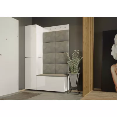 Flurwand mit Schuhregal BALOBA 4 - weiß / weiß glänzend