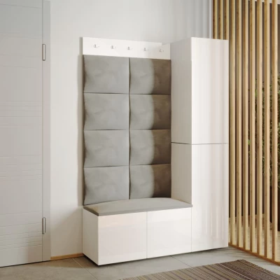 Flurwand mit Schuhregal BALOBA 2 - weiß / weiß glänzend