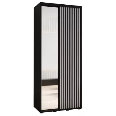 Kleiderschrank BAYLIN 2 - 120/45 cm, schwarz/weiß/schwarz