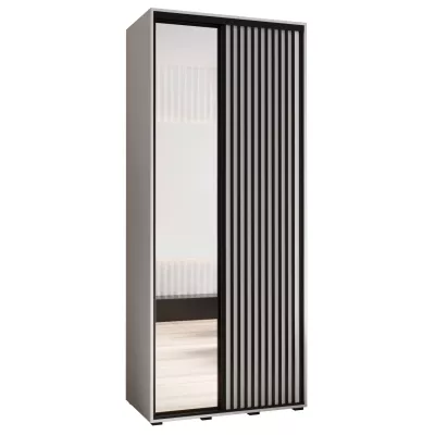 Kleiderschrank BAYLIN 2 - 120/45 cm, weiß/weiß/schwarz