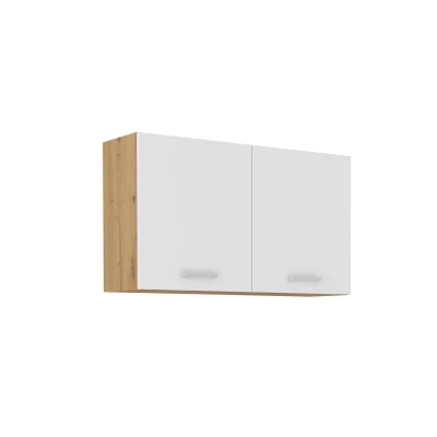 NEIL zweitüriger Oberschrank - Breite 100 cm, Weiß/Artisan Eiche