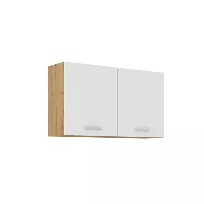 NEIL zweitüriger Oberschrank - Breite 100 cm, Weiß/Artisan Eiche