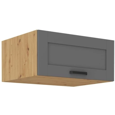 LAILI Tiefer Dunstabzugshaubenschrank - Breite 80 cm, Grau/Artisan Eiche