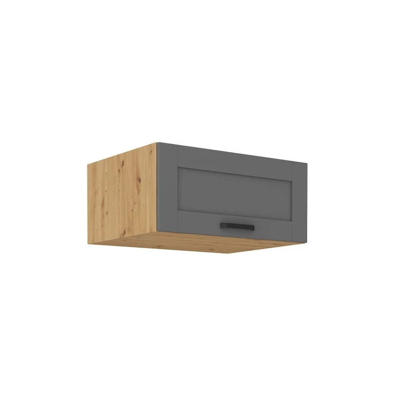 LAILI Tiefer Dunstabzugshaubenschrank - Breite 80 cm, Grau/Artisan Eiche