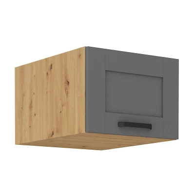 Oberschrank mit Flügeltüren LAILI – Breite 50 cm, Grau/Artisan Eiche
