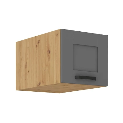 Oberschrank mit Flügeltüren LAILI – Breite 40 cm, Grau/Artisan Eiche