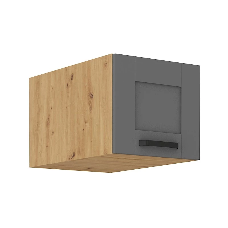 Oberschrank mit Flügeltüren LAILI – Breite 40 cm, Grau/Artisan Eiche