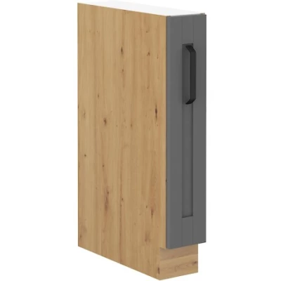 LAILI Auszugschrank - Breite 15 cm, Grau/Artisan Eiche