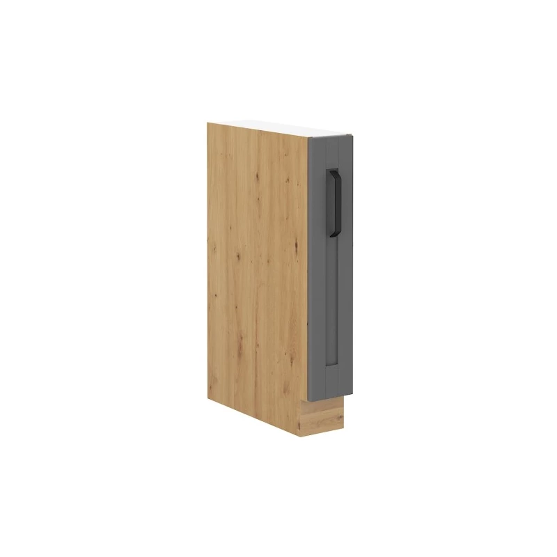 LAILI Auszugschrank - Breite 15 cm, Grau/Artisan Eiche