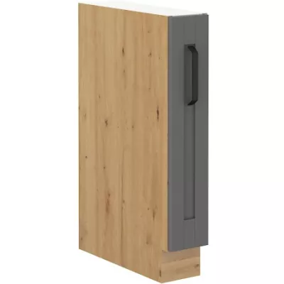 LAILI Auszugschrank - Breite 15 cm, Grau/Artisan Eiche
