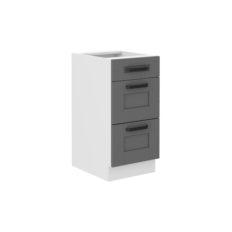 Küchenschrank mit Schubladen LAILI – Breite 40 cm, grau/weiß