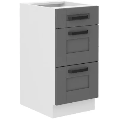 Küchenschrank mit Schubladen LAILI – Breite 40 cm, grau/weiß