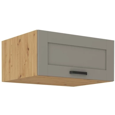 LAILI Tiefer Dunstabzugshaubenschrank - Breite 80 cm, Hellgrau/Artisan Eiche