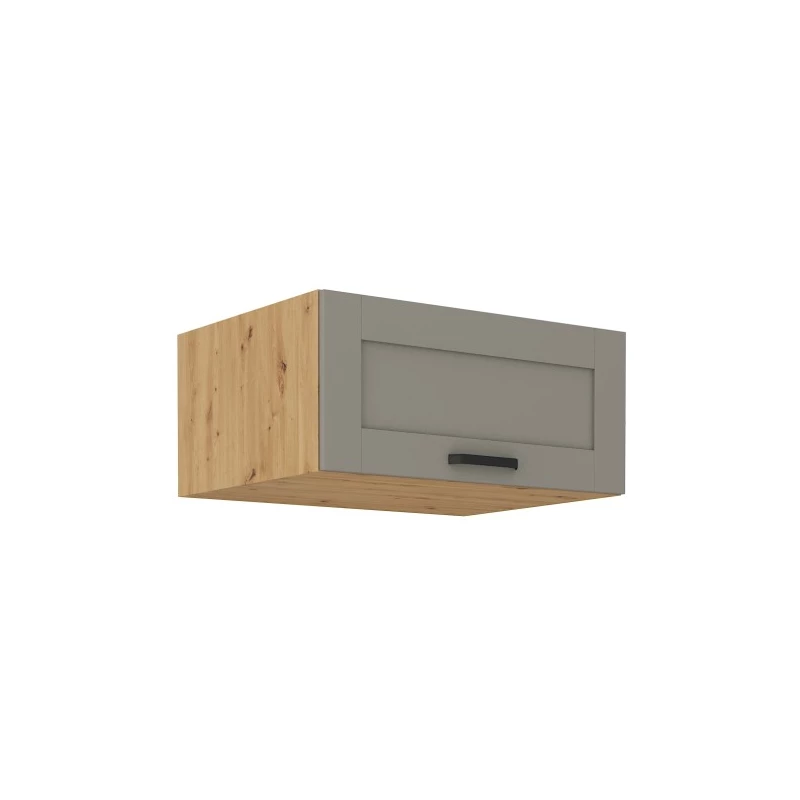 LAILI Tiefer Dunstabzugshaubenschrank - Breite 80 cm, Hellgrau/Artisan Eiche