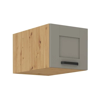 Oberschrank mit Flügeltüren LAILI – Breite 40 cm, Hellgrau/Artisan Eiche