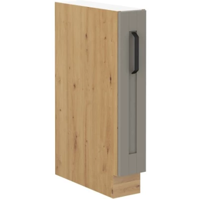 LAILI Auszugschrank - Breite 15 cm, Hellgrau/Artisan Eiche