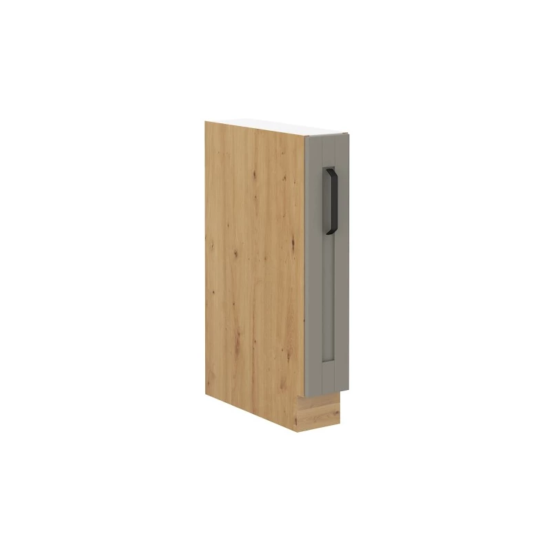 LAILI Auszugschrank - Breite 15 cm, Hellgrau/Artisan Eiche