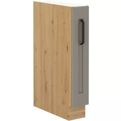LAILI Auszugschrank - Breite 15 cm, Hellgrau/Artisan Eiche