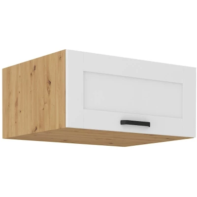 LAILI Tiefer Dunstabzugshaubenschrank - Breite 80 cm, Weiß / Artisan Eiche
