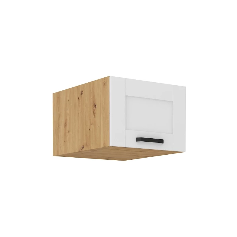 Oberschrank mit Flügeltüren LAILI – Breite 50 cm, Weiß/Artisan Eiche