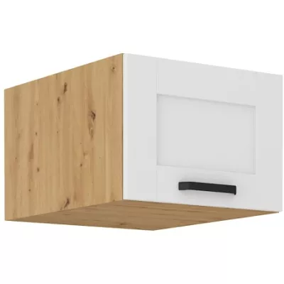 Oberschrank mit Flügeltüren LAILI – Breite 50 cm, Weiß/Artisan Eiche