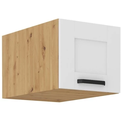 Oberschrank mit Flügeltüren LAILI – Breite 40 cm, Weiß/Artisan Eiche