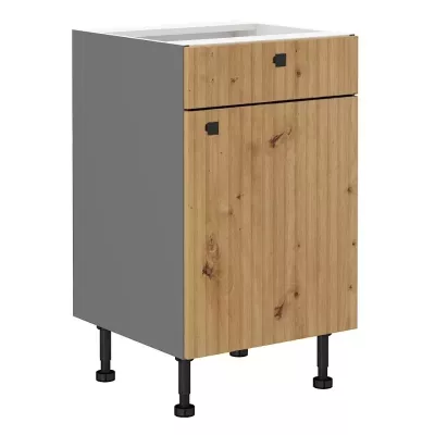NOMIN Unterschrank mit Schublade - Breite 50 cm, Artisan Eiche/Anthrazit