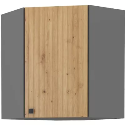 NOMIN Eckoberschrank - 60x60 cm, Artisan Eiche/Anthrazit